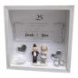 Preview: Hochzeitsjubiläum Geschenkbox mit Brautpaarfigur und Rosenmotiv