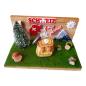 Preview: Holz-Diorama Schweiz mit Bergmotiv und Wanderrucksack