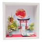 Preview: Asiatische Geschenkbox mit Torii-Tor und kleiner Holzklammer