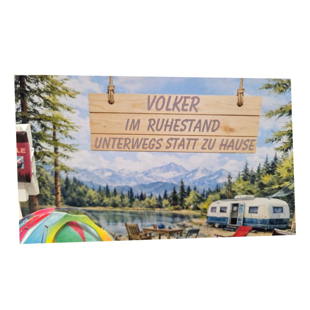 Preview: Personalisiertes Camping Diorama als Geschenk zum Ruhestand