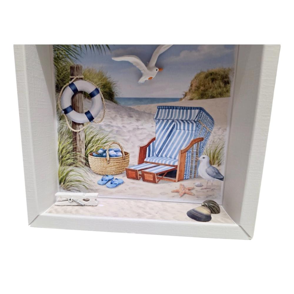Preview: Detailansicht Nordsee Geldgeschenk Verpackung mit Strandkorb