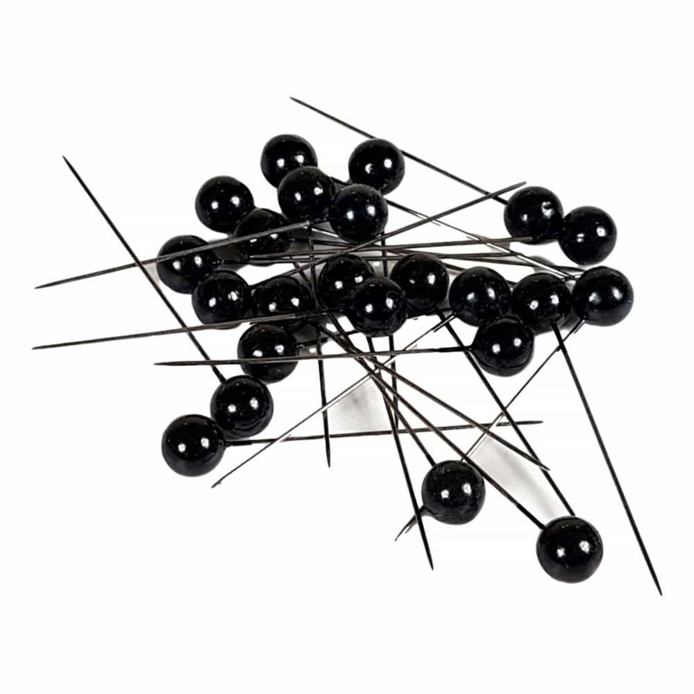 Preview: Rosennadeln, Stecknadeln 10x60mm Preview: Perlennadeln schwarz 1cm
