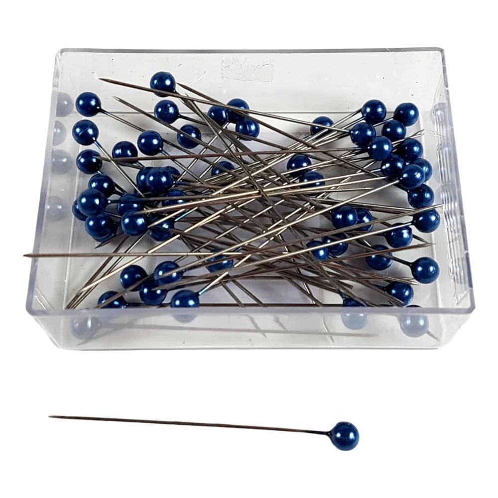 Preview: Perlennadeln Stecknadeln Ø 6mm Länge 6,5cm Farbauswahl Preview: Perlennadeln  blau 6cm