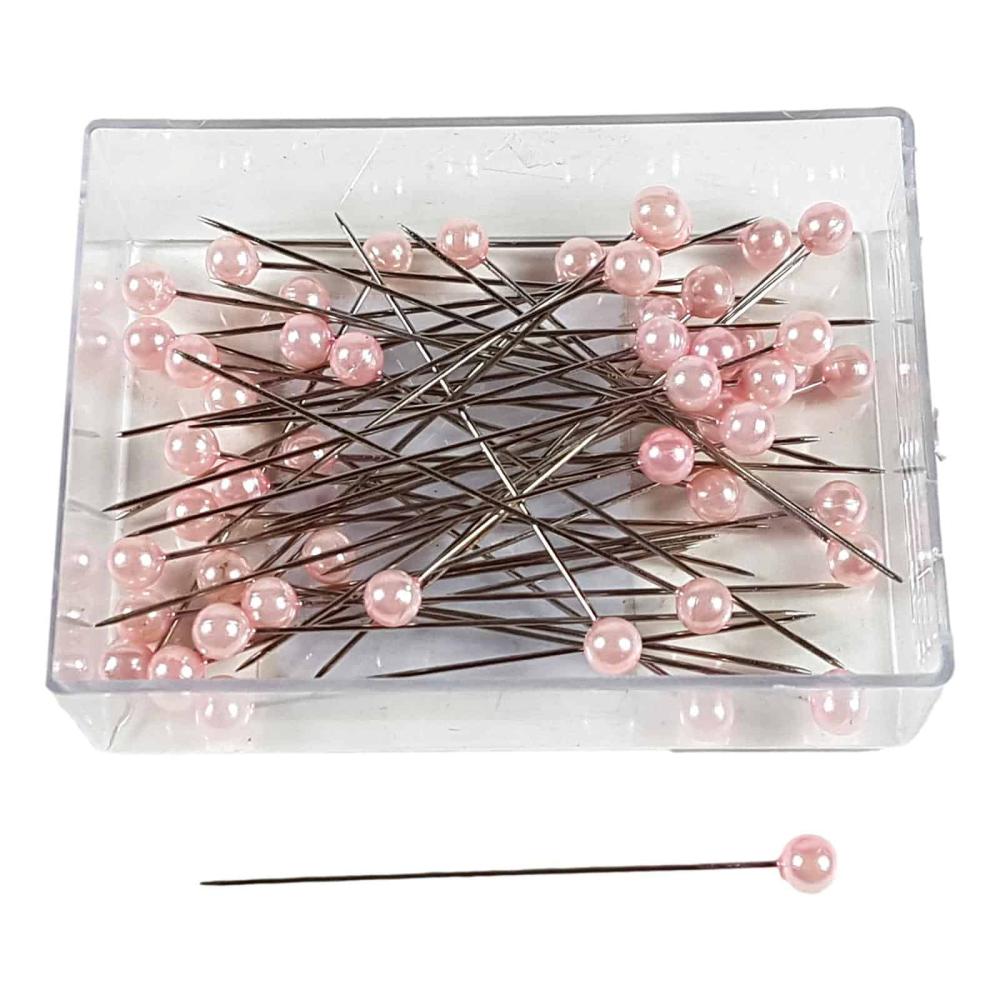 Preview: Perlennadeln Stecknadeln Ø 6mm Länge 6,5cm Farbauswahl Preview: Perlennadeln  rosa 6cm