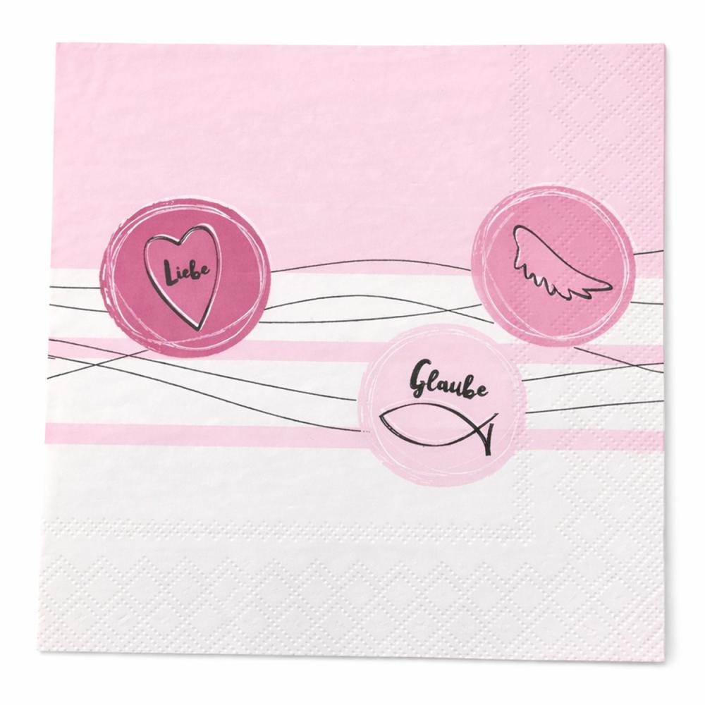 Servietten  Rosa mit herz und Fisch