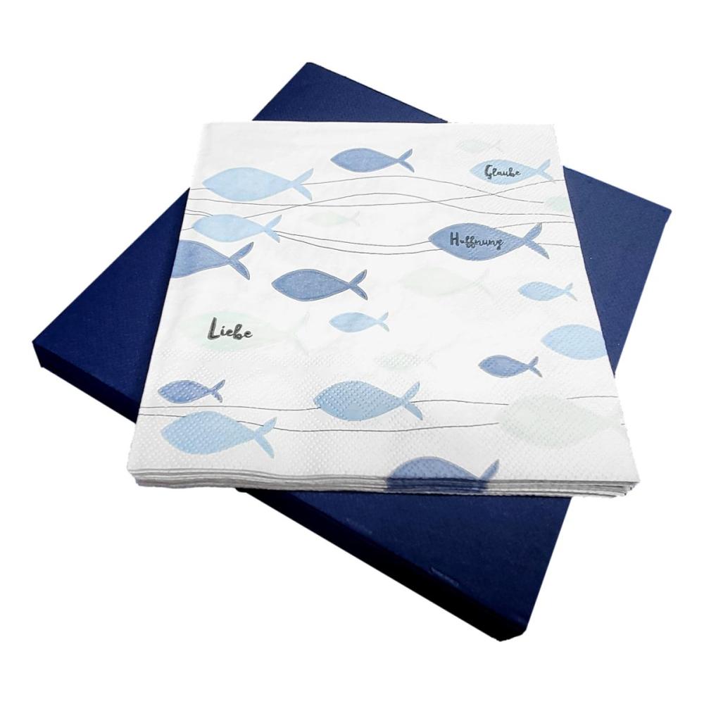 Preview: Servietten in Blau und Sevietten mit Steinmuster