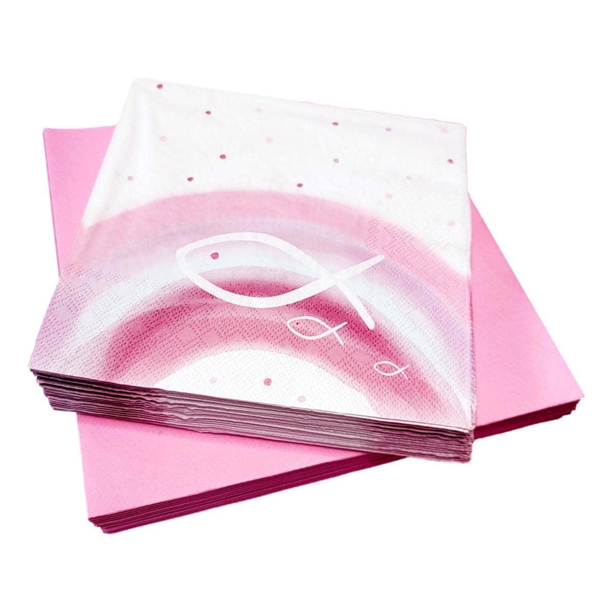 Servietten in Rosa mit Fischmotiv