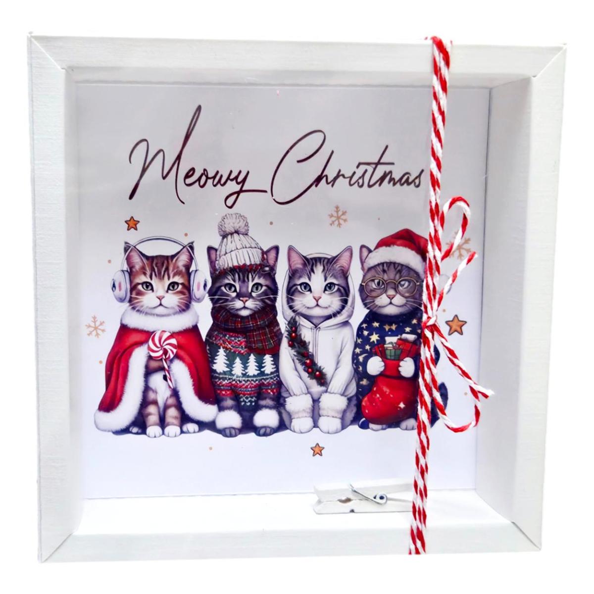 Geschenkbox mit vier Weihnachtskatzen – Geldgeschenk Weihnachten für Katzenfans