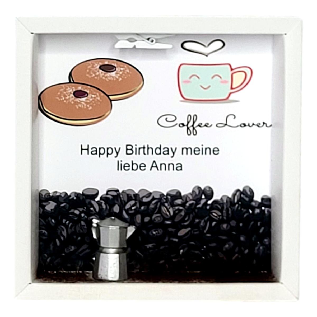 Geschnkkartonage mit Kaffeemotiv