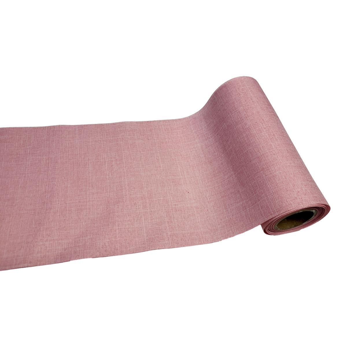 Schmales Tischband in Leinenoptik in Rosa